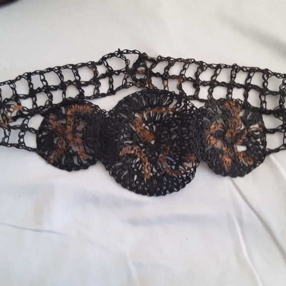 Grecian Vintage Black n Copper Woven Wire Adjustable Wide Belt main image 11